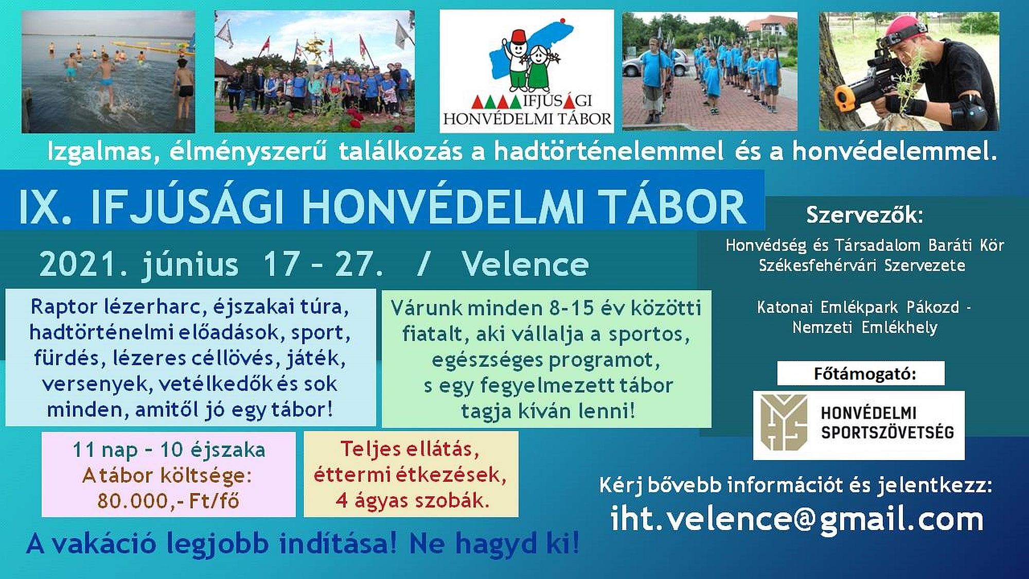 Hadtörténelmi, honvédelmi táborok lesznek a pákozdi Katonai Emlékparkban